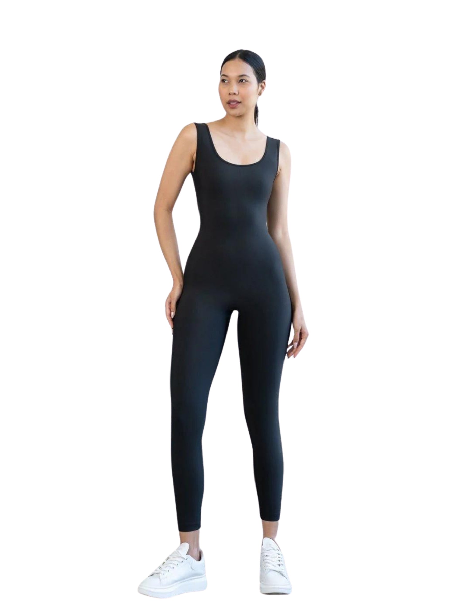 1400 Scrunch Butt Jumpsuit in Schwarz