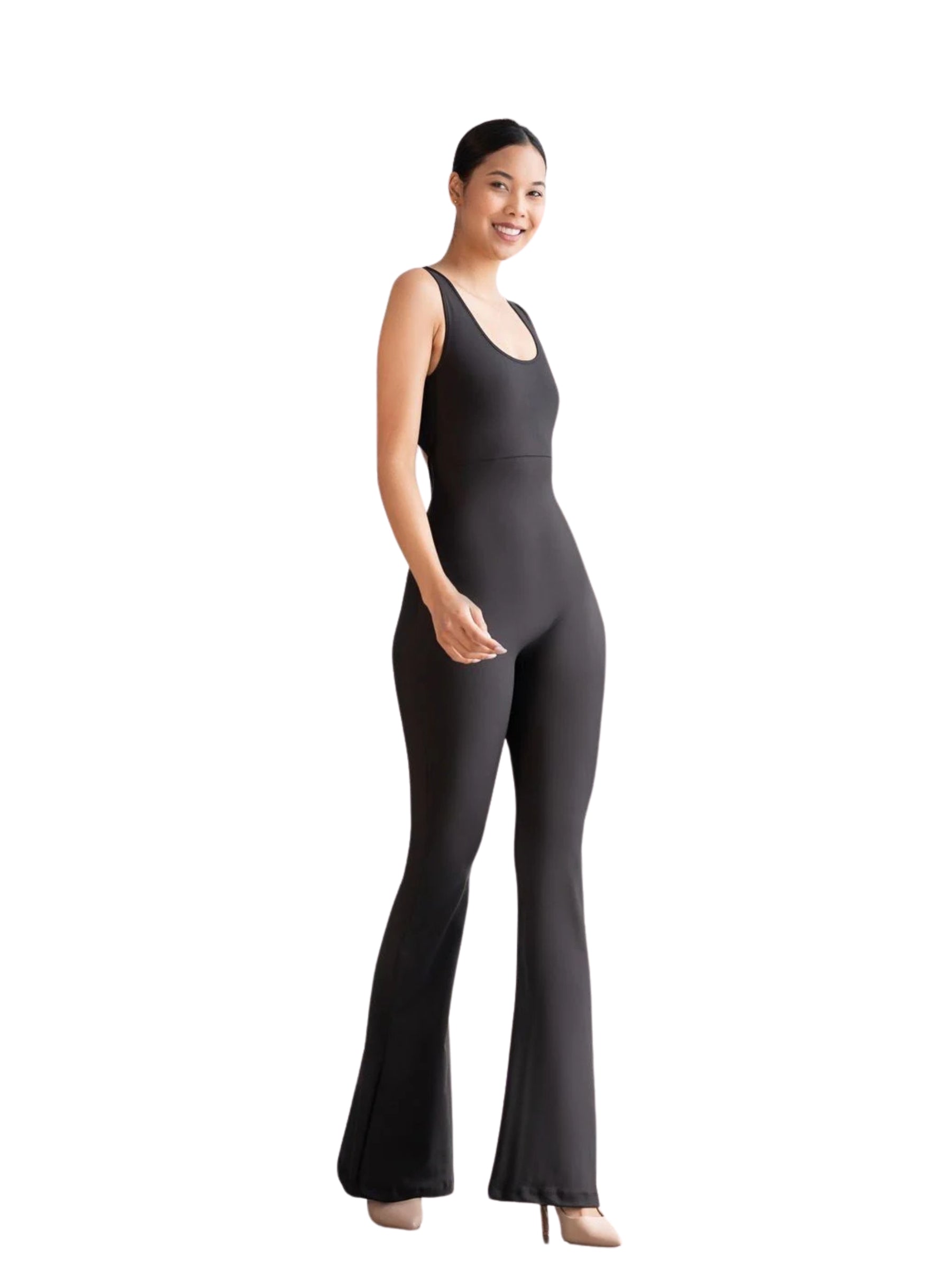 1500 Spanish Scrunch Butt Jumpsuit in Schwarz