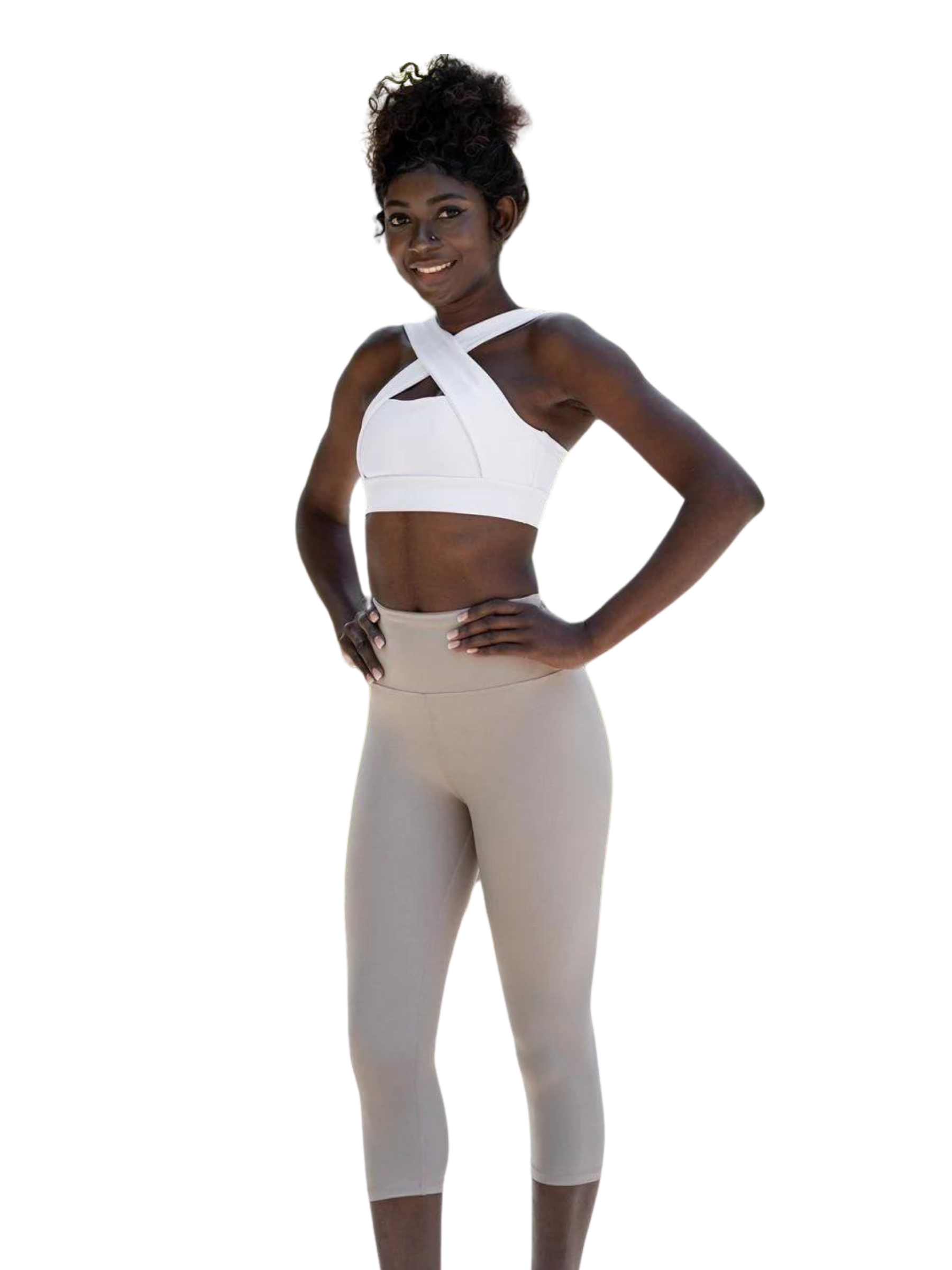 4723 Leggings Capri in beige