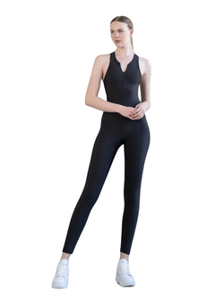 2852 Zipper Jumpsuit in Schwarz