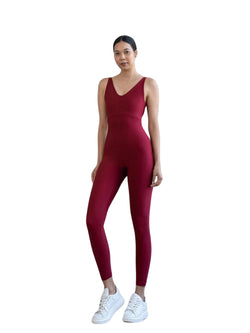 2101 Double Cross Jumpsuit in Bordeaux