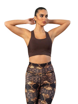 411 High Waist Leggings in brown