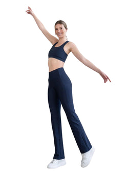 435 Pocket flare leggings in navy blue