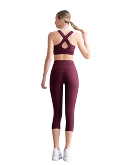 4312 Leggings Capri en bordeaux