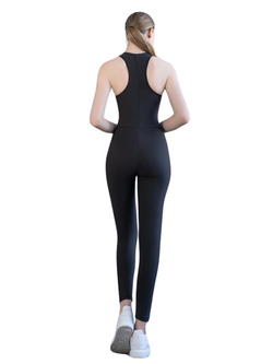 2852 Zipper Jumpsuit in Schwarz