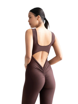 1505 Spanish scrunch butt jumpsuit in brown