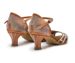 DQ L3M Tanzschuhe in Bronze mit Strass