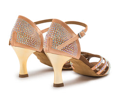 Scarpe da ballo DQ L3M in color carne con strass