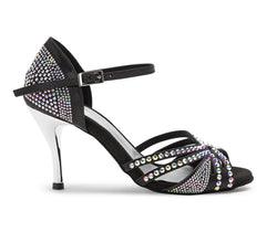 DQ L3M Chaussures de danse en noir avec strass