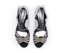 Zapatos de baile DQ L3M en plata con strass