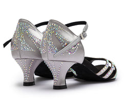 Zapatos de baile DQ L3M en plata con strass