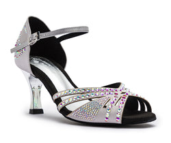 DQ L3M Tanzschuhe in Silber mit Strass