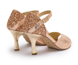 Scarpe da ballo Alya in oro rosa glitterato