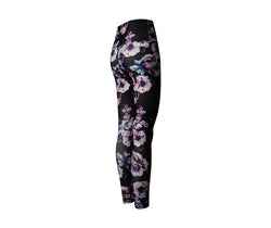 334 High Waist Leggings in Schwarz, Blau, Rosa geblumt