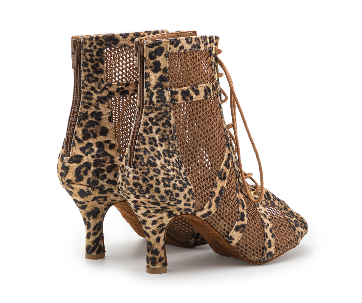 Scarpe da ballo Tuttle in cammello leopardato