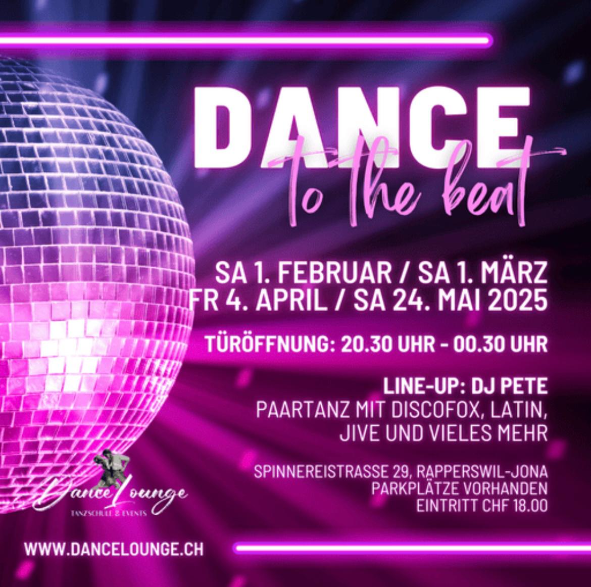 Danse au rythme avec DJ Pete 01.02.25, 01.03.25, 01.04.25, 24.05.25