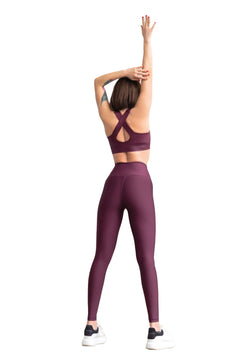 255 leggings in vita alta in viola scuro