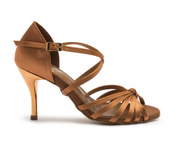 205 chaussures de danse en bronzage en satin