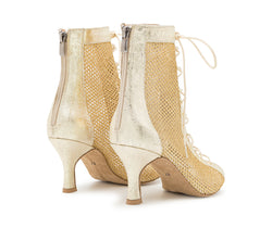 Scarpe da ballo con tacco Halley in glitter oro