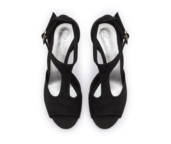 DQ1001 Dance shoes in black with suede sole