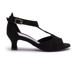 DQ1001 Dance shoes in black with suede sole