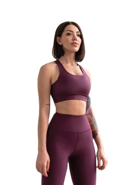 255 leggings in vita alta in viola scuro