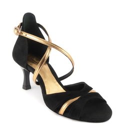 PD816 Tanzschuhe in Black/Gold Leather