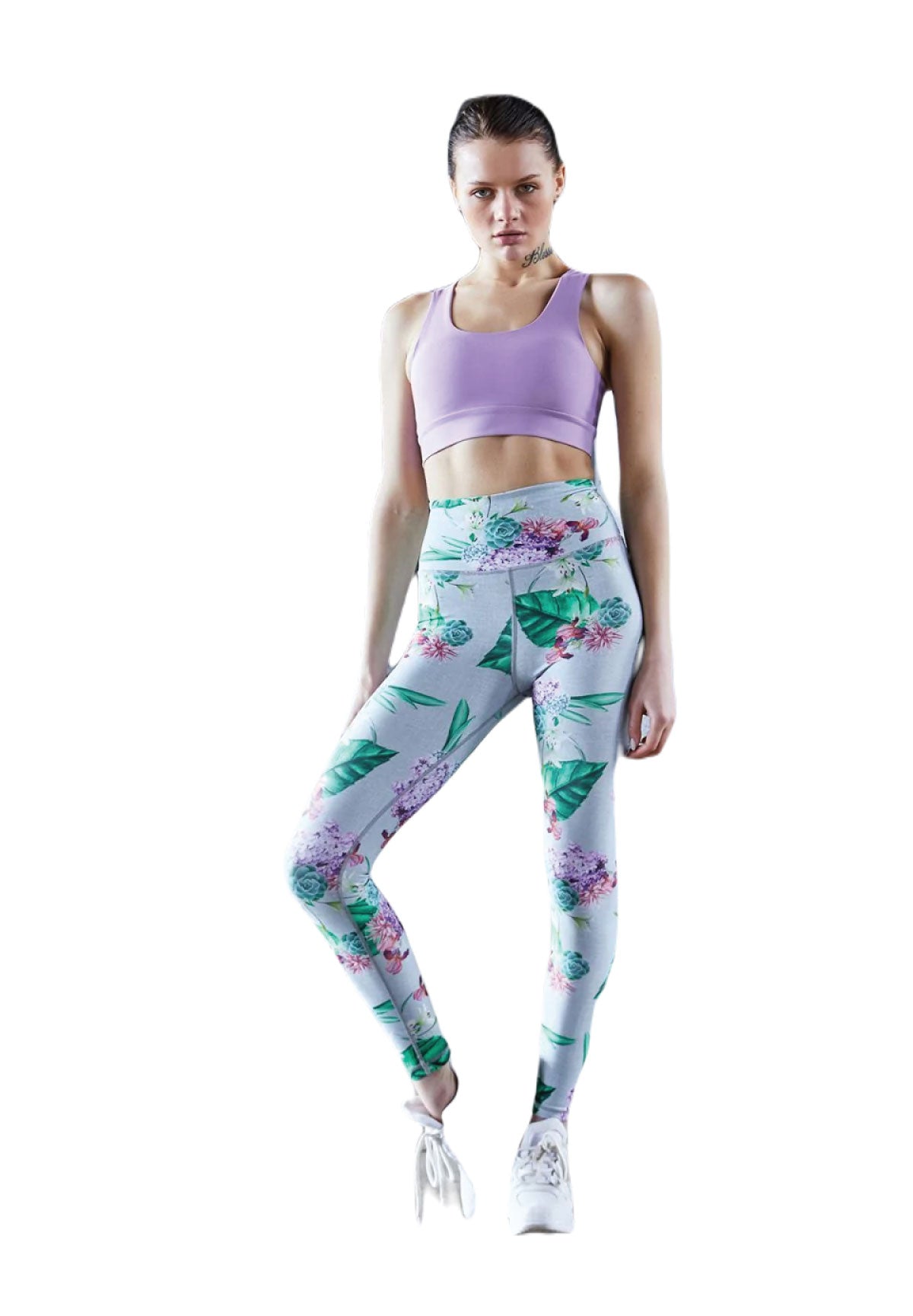 1081 Leggings a vita alta extra di colore verde