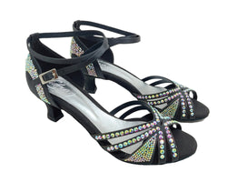 743 / L3 Scarpe da ballo in nero con strass