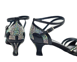 743 / L3 Chaussures de danse en noir avec strass