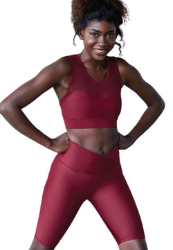 202 Sport Bra Tulle Detailed in Bordeaux