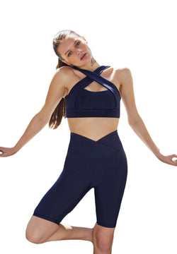 6014 Biker Leggings Ve Waist in Navy Blau