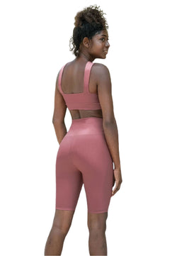 6027 Biker Leggings Ve Waist in Dark Rose