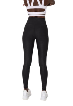 922 Leather Look Leggings in Schwarz