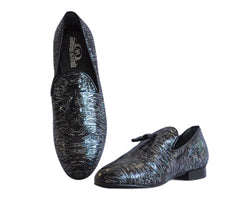 637 Mocassino Black Nazca with Tassel