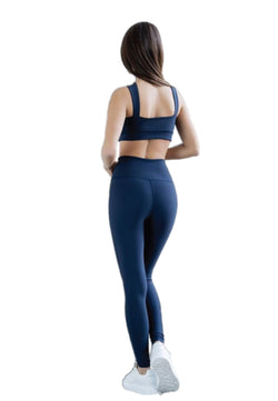 200 Decoltée Spor Bra in Navy Blau