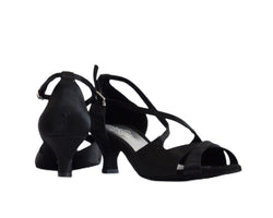 736 Tanzschuhe in Black Satin