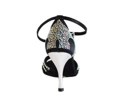 743 / L3 Chaussures de danse en noir avec strass