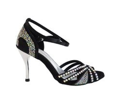 743 / L3 Chaussures de danse en noir avec strass