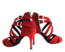 753 Chaussures de danse en daim rouge