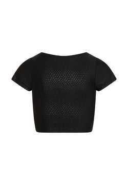 063 Tshirt Leather Look in nero