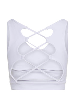 150 Striped Sport Bra in Weiss