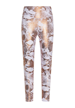 1137 Leggings Leather Look in oro e bianco