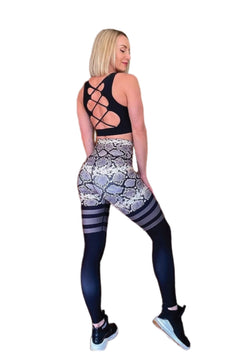 892 Extra High Waist Leggings in Grün Snake