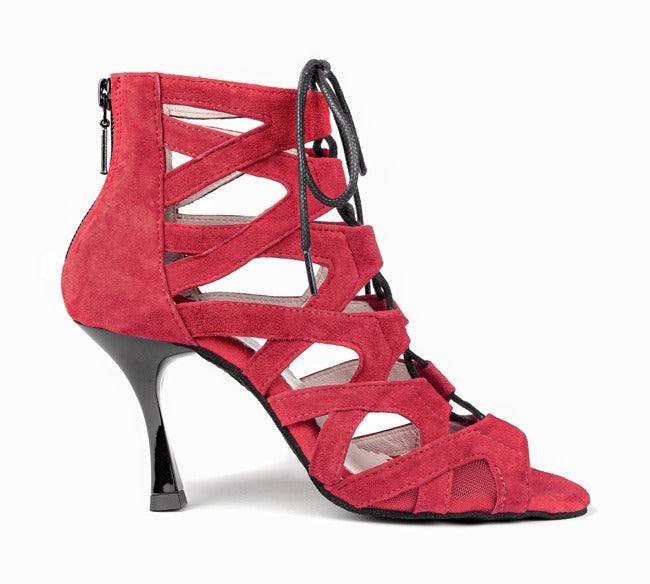 PD804 per net nubuck dance shoes in red