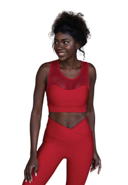 204 Sport Bra Tulle Detailed en rouge