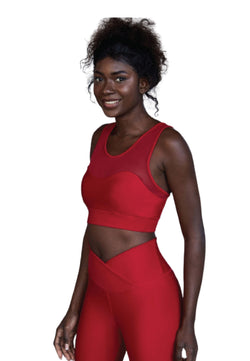 204 Sport Bra Tulle Detailed en rouge