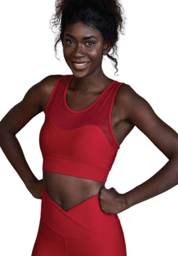 204 Sport Bra Tulle Detailed in Rot