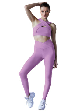 1044 Leggings a vita alta extra in viola