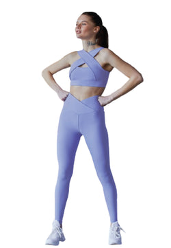 1054 Leggings extra de cintura alta en azul claro